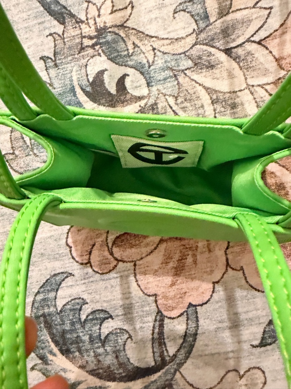 NEW! Mini Telfar Highlighter Green Tote Crossbody Bag - Picture 3 of 6